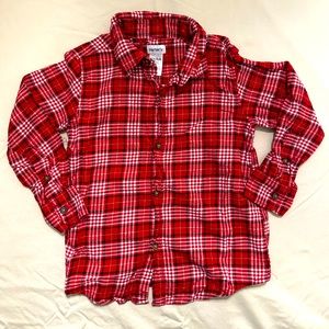 Carter’s Red Plaid Button Down Long Sleeve Shirt